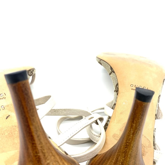 Gucci GG Monogram Bamboo Straps Slingback Sandals - Picture 6 of 9